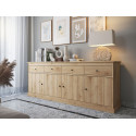 Buffet/bahut contemporain 225 cm chêne clair Valeria