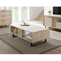 Table basse moderne rectangulaire chêne sable Madera