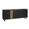 Buffet/bahut moderne 220 cm noir/chêne Madera