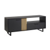 Meuble TV moderne 164 cm noir/chêne Madera