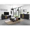 Meuble TV moderne 164 cm noir/chêne Madera