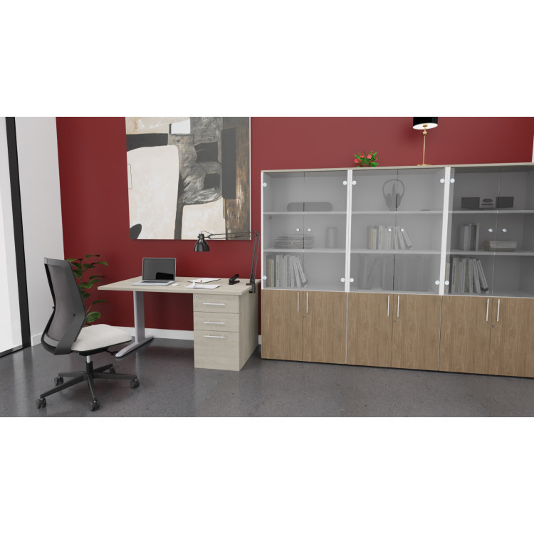 Bureau droit individuel sur caisson Ophrys