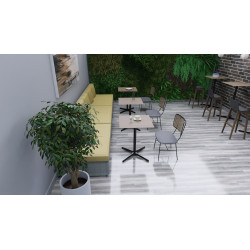 Chaises de brasserie tissu et canage PVC Noemia (lot de 2)