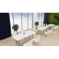 Table de réception pliante en polyéthylène blanc Jordy