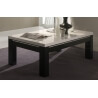 Table basse rectangulaire design laquée blanche et noire Darma