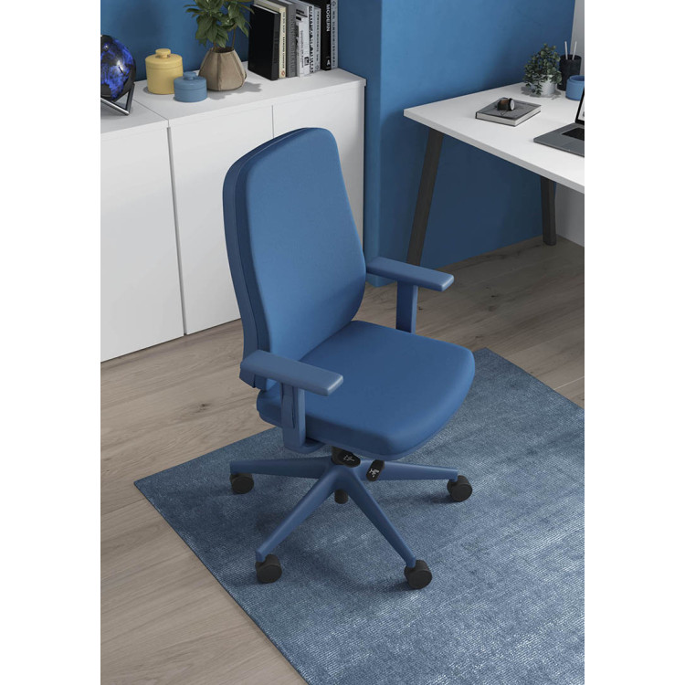 Fauteuil de bureau coque bleu en tissu Moovie