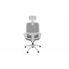 Fauteuil de bureau coque blanche en tissu Moovie