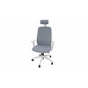 Fauteuil de bureau coque blanche en tissu Moovie