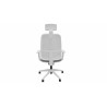 Fauteuil de bureau coque blanche en tissu Moovie