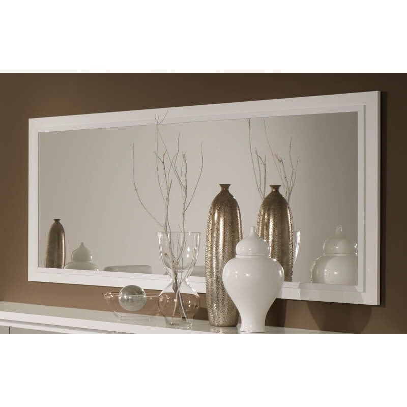 Miroir de salle à manger design 140 cm laqué blanc Jewel | Matelpro