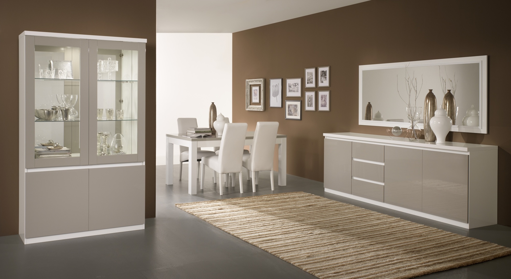 Miroir de salle à manger design 140 cm laqué blanc Jewel | Matelpro