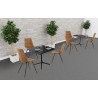 Chaise de restaurant en tissu cognac Perla (lot de 2)