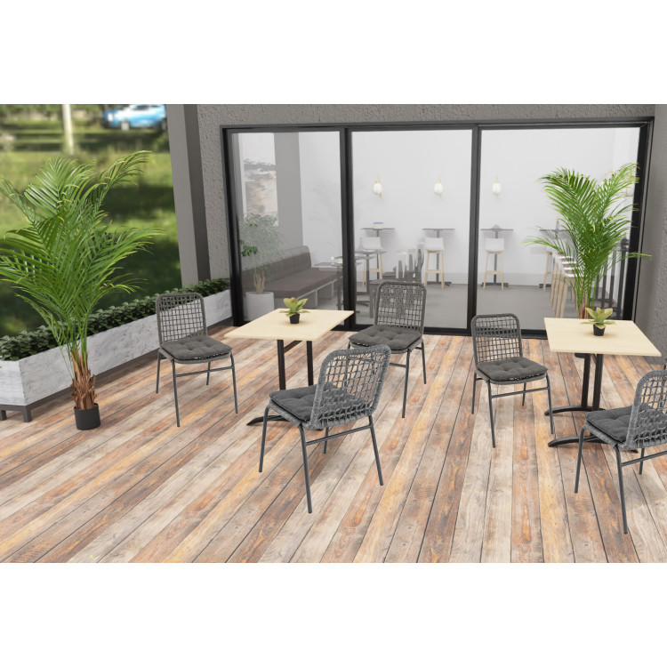Chaise de brasserie empilable d'extérieur en tressage Fiorinda