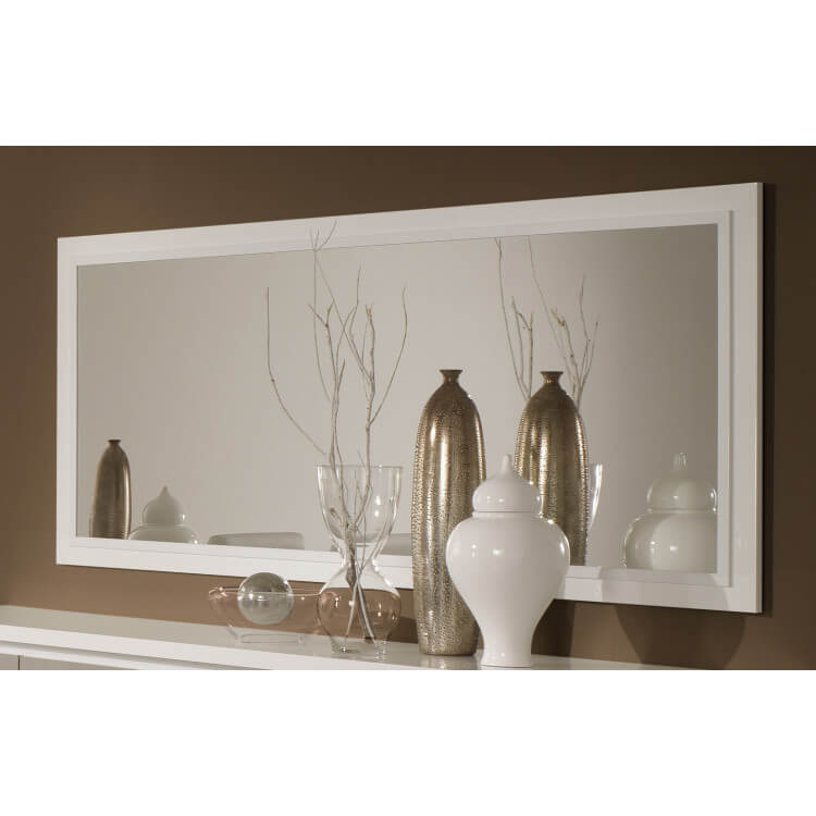 Miroir de salle à manger design 180 cm laqué blanc Jewel