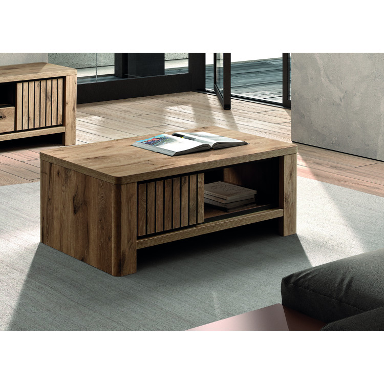 Table basse contemporaine chêne canyon Santana