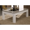 Table basse rectangulaire design laquée blanche et grise Jewel