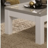 Table basse rectangulaire design laquée blanche et grise Jewel