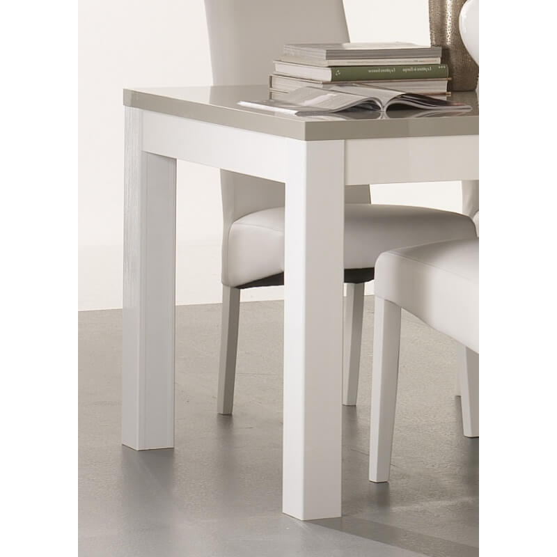Salle à manger design laquée blanche et grise Jewel | Matelpro