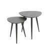 Tables d'appoint modernes noir/marron Kim (lot de 2)