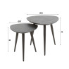 Tables d'appoint modernes noir/marron Kim (lot de 2)