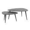 Tables basses modernes triangulaires noir/marron Kim (lot de 2)