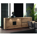 Buffet/bahut contemporain 240 cm ch&ecirc;ne canyon Marilina