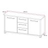 Buffet/bahut contemporain 185 cm chêne arizona Rocco