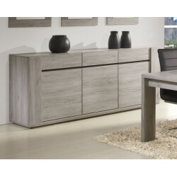 Buffet/bahut 3 portes/1 tiroir chêne clair Jerrico