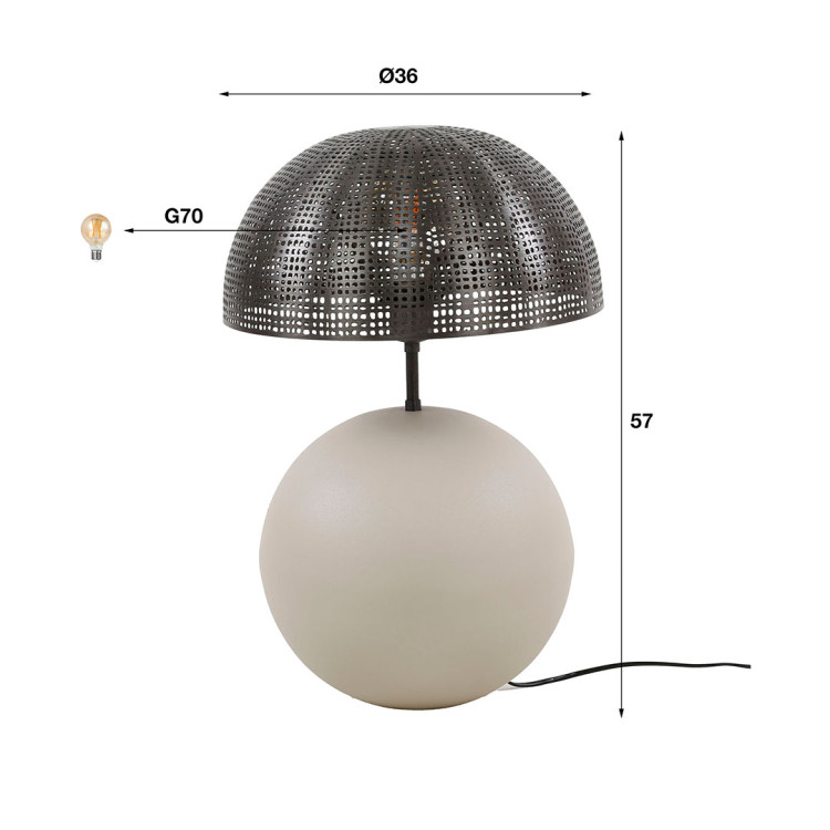 Lampe de table industrielle 23x23x38 cm en métal bronze antique - AMP