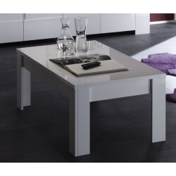 Table basse design laquée blanche Simba