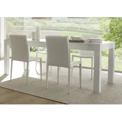 Table de salle à manger laquée blanche Simba