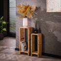 Tables d'appoint style nature en teck massif Ribero (lot de 2)