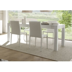 Table de salle à manger laquée blanche Simba