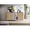 Buffet/bahut 160 cm chêne cadiz/gris cachemire Gentiane