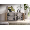 Buffet/bahut 160 cm chêne cadiz/gris cachemire Gentiane