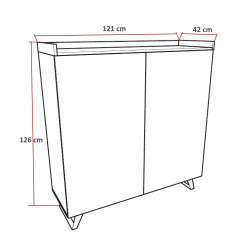 Buffet haut moderne bronze/mercure Tristan