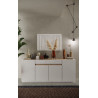 Buffet/bahut 205 cm blanc laqué/chêne cadiz Fantastic