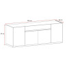 Buffet/bahut 205 cm blanc laqué/chêne cadiz Fantastic