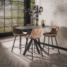 Table haute de bar ovale en mélamine noir marron Oceanie