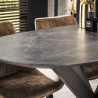Table haute de bar ovale en mélamine noir marron Oceanie