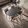 Table haute de bar ovale en mélamine noir marron Oceanie