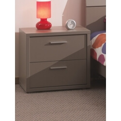 Chevet 2 tiroirs contemporain coloris basalte gris Donna