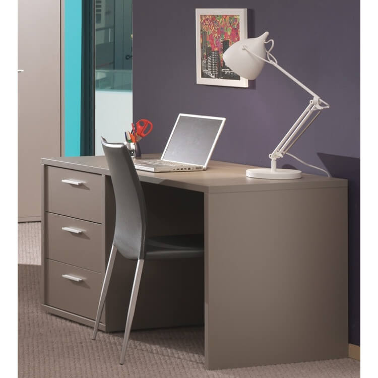 Bureau contemporain coloris basalte gris Donna