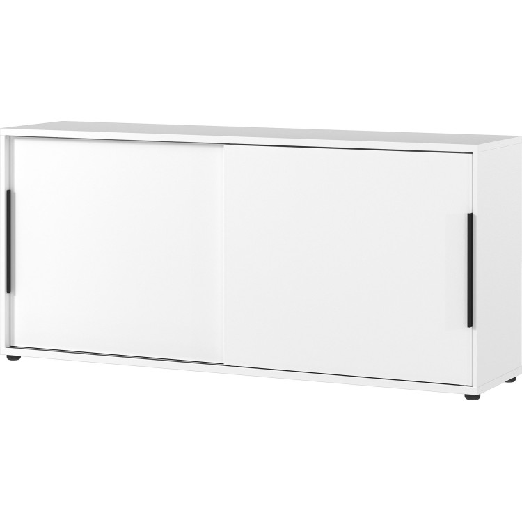 Armoire Basse De Bureau 2 Portes Coulissantes Blanche Maily armoire-basse-de-bureau-2-portes-coulissantes-blanche-maily