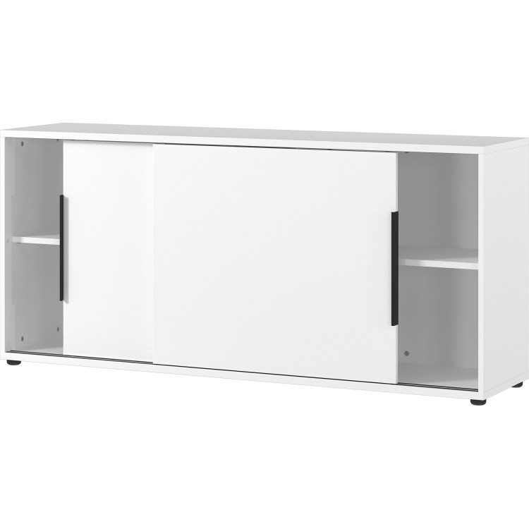 Armoire Basse De Bureau 2 Portes Coulissantes Blanche Maily armoire-basse-de-bureau-2-portes-coulissantes-blanche-maily