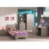 Chambre enfant complète contemporaine coloris basalte gris Donna