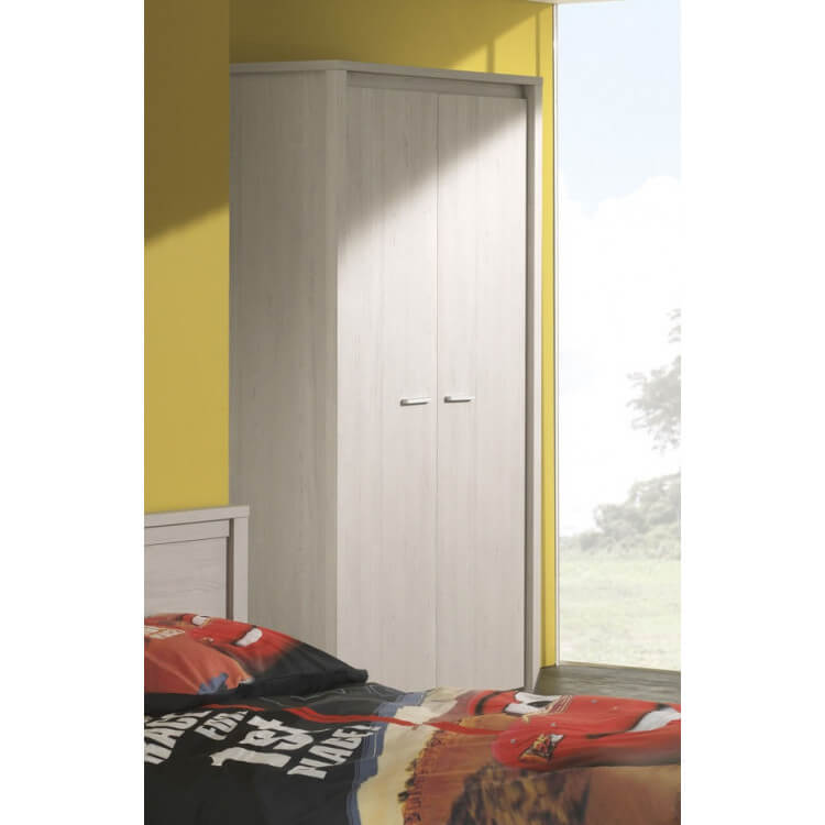 Armoire 2 portes contemporaine coloris gris Noe