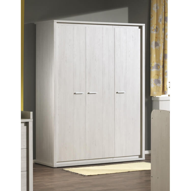 Armoire 3 portes contemporaine coloris gris Noe