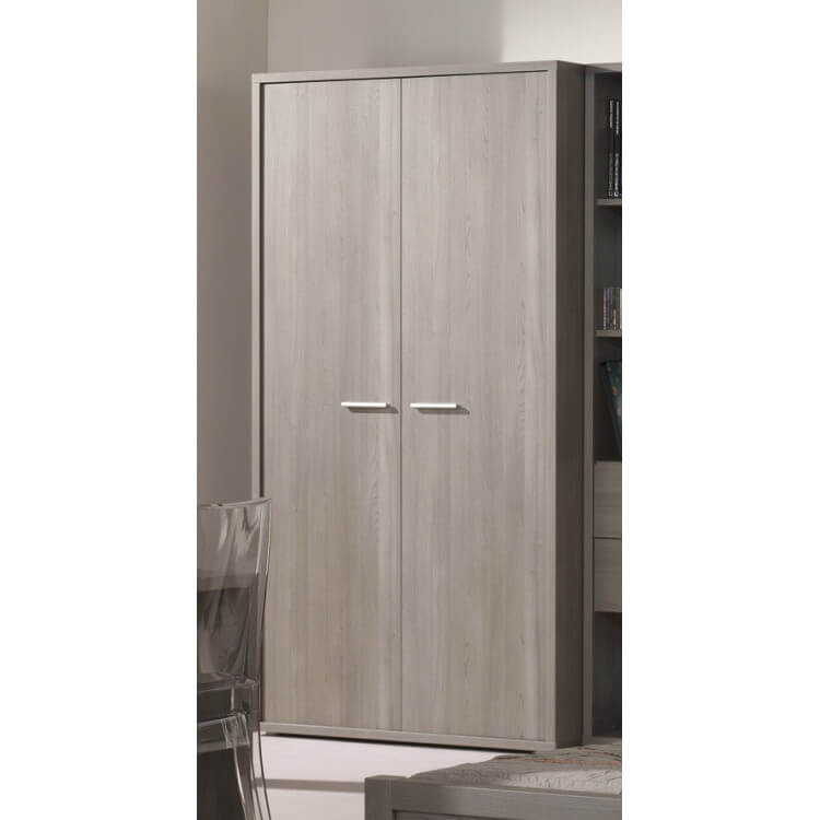 Armoire enfant contemporaine 102 cm bouleau gris Luciane