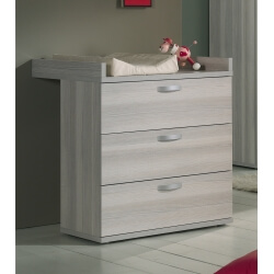 Commode à langer contemporaine frêne gris Anna